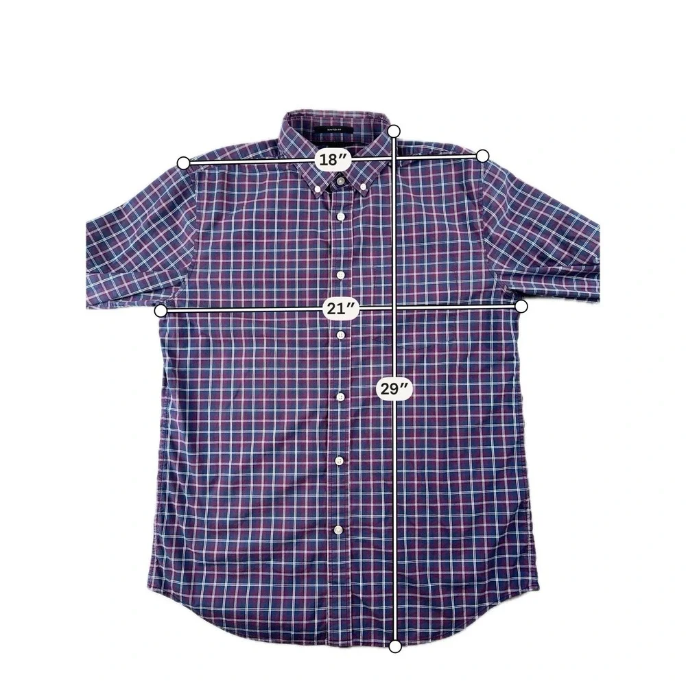 Banana Republic Men's Purple Slim Flex Fit Tech Stretch Cotton Shirt Size Medium